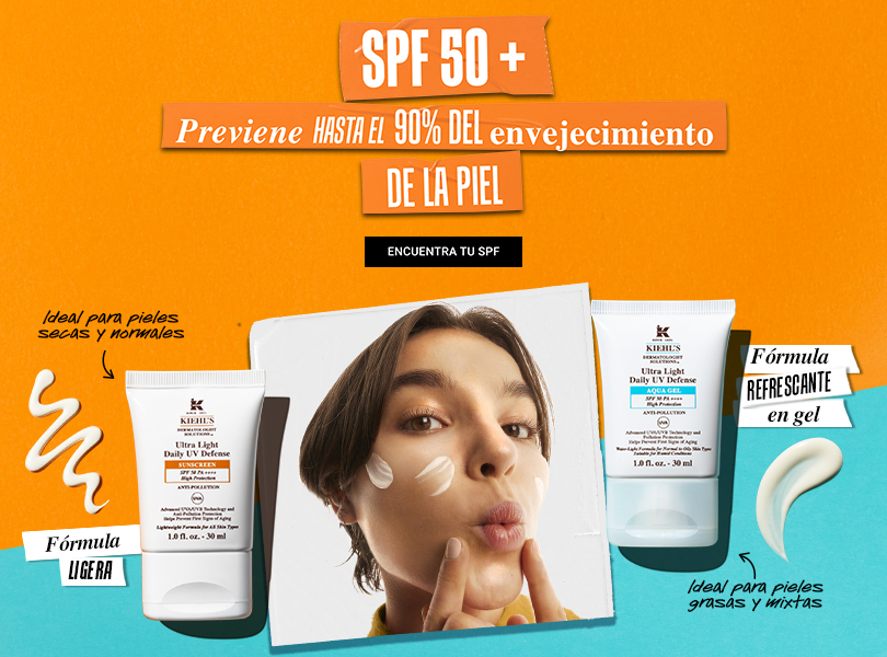 Envase de crema Kiehl's con diseño colorido, destacando sus beneficios de hidratación y rápida absorción.